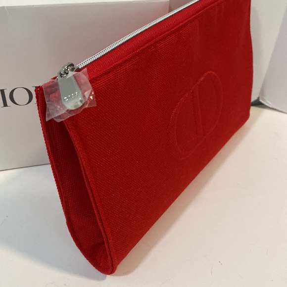 Dior Cosmetic Red Canvas Pouch - Picture 3 of 5